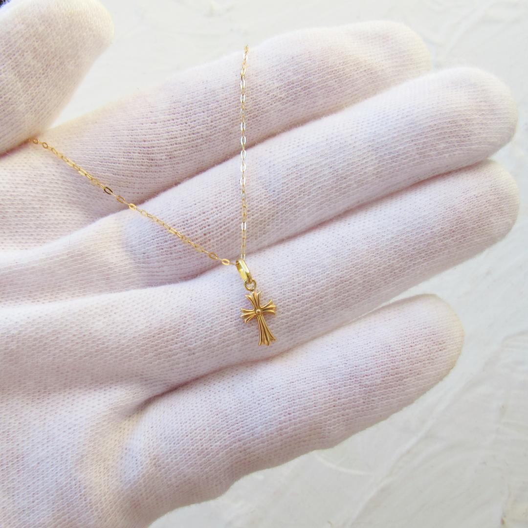 ＊SALE中＊K18 クロス ネックレス トップ 18K 刻印 クロムハーツ