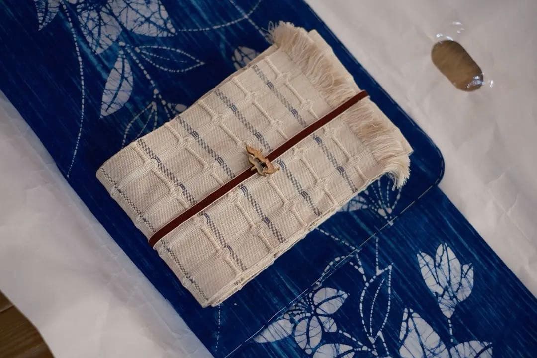 希少【竺仙】未使用しつけ糸付き⭐︎ろうけつ染め⭐︎桔梗　青　浴衣