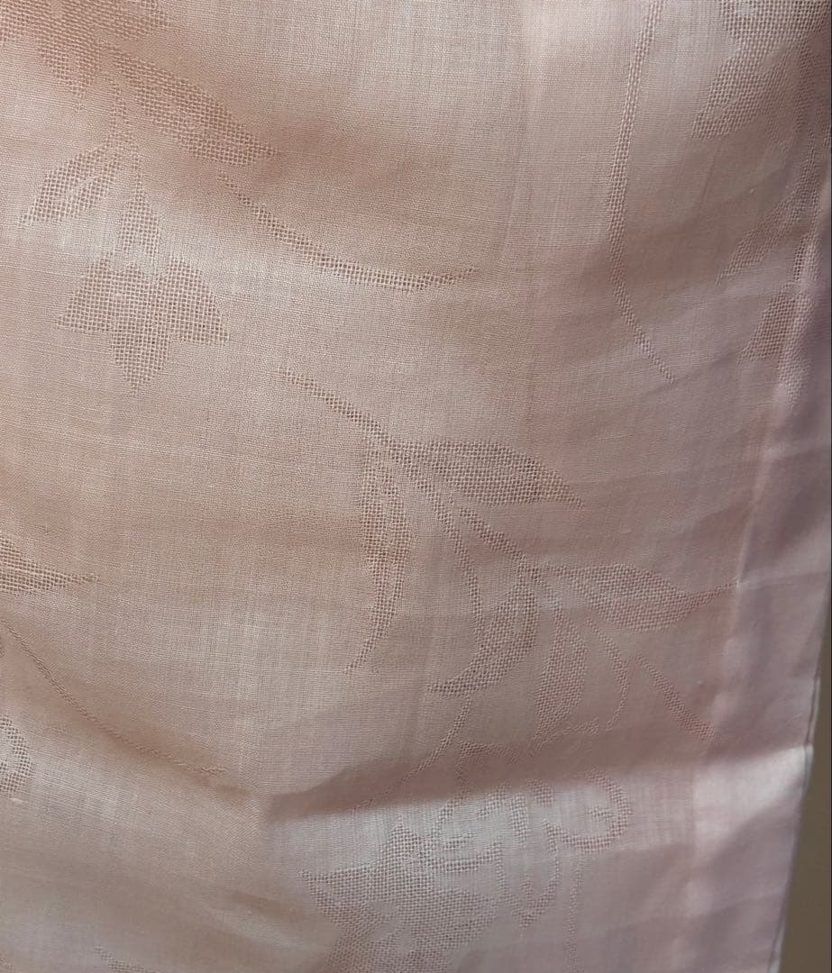 本麻　ピンク　夏用　長襦袢　未使用　絽半衿付　裄61.5（＋4.5）身丈133