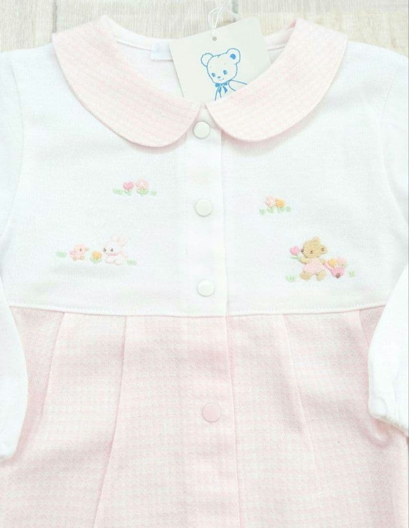 【新品】ギンガムチェック　長袖カバーオールfamilia 70