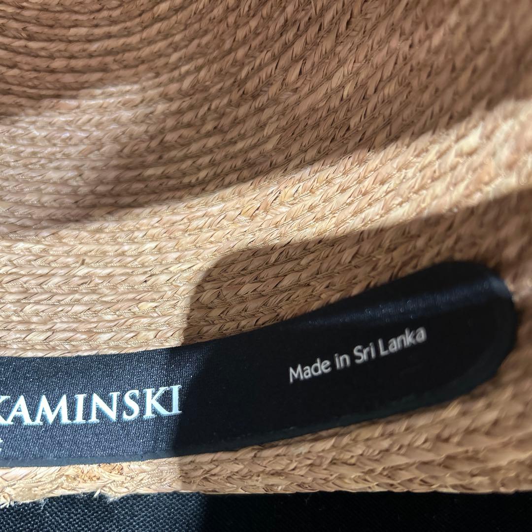 ヘレンカミンスキー 麦わら帽子 ラフィアハット 帽子 リボン ベージュ　上品