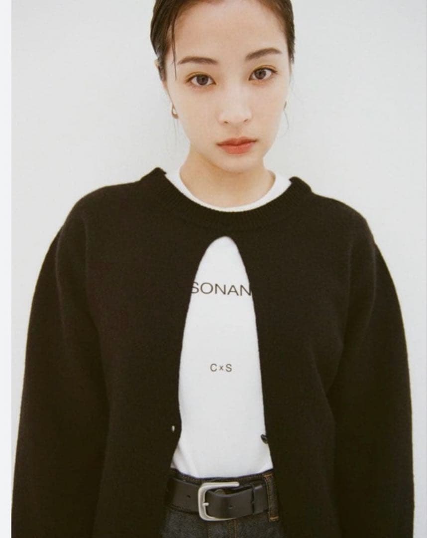 CLANE W FACE CENTER SLIT KNIT TOPS 広瀬すず