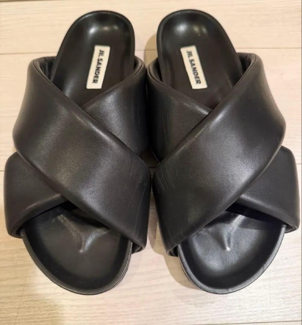 JIL SANDER パデットストラップレザーサンダル