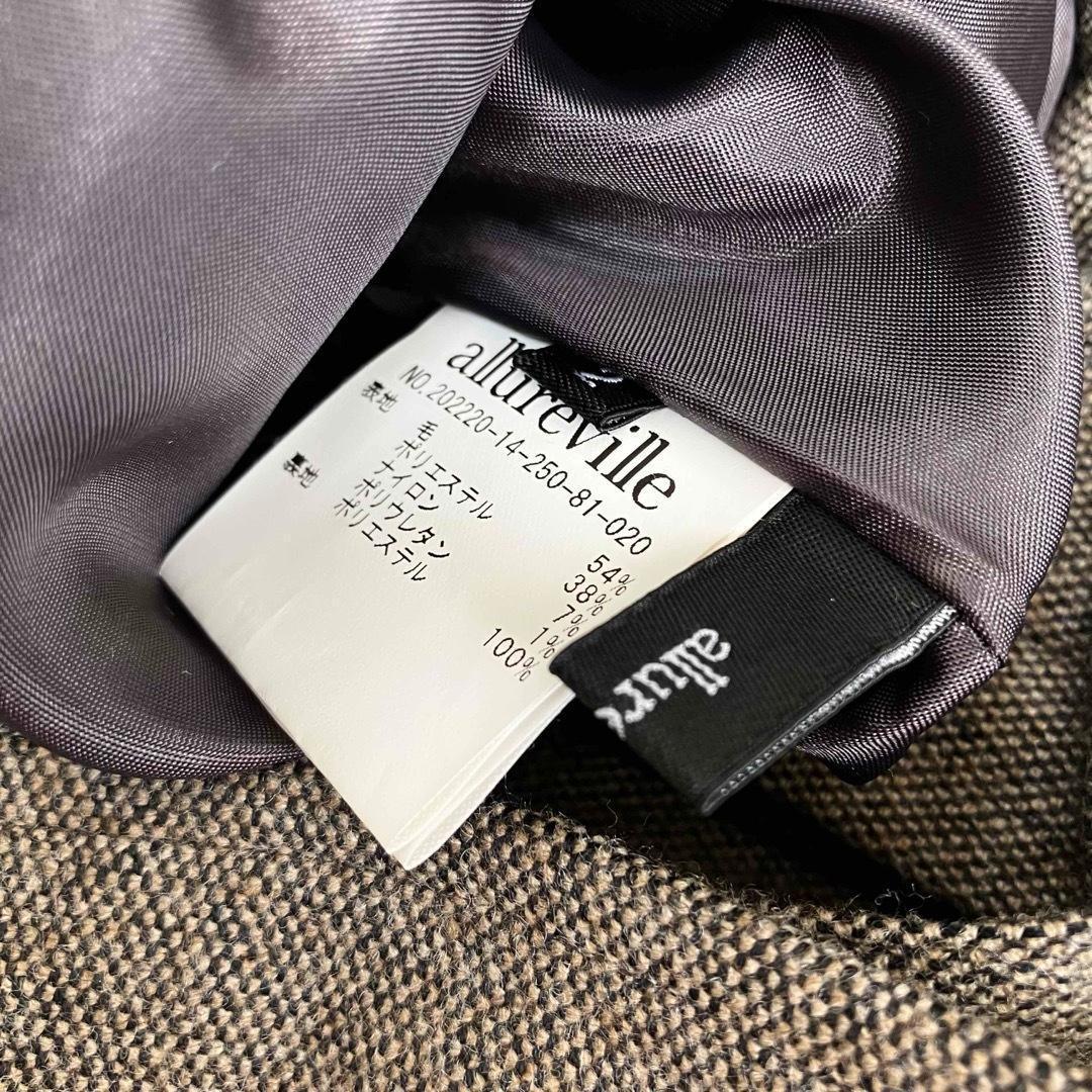 allureville シックツイードサロペットドレス ブラウン サイズ2