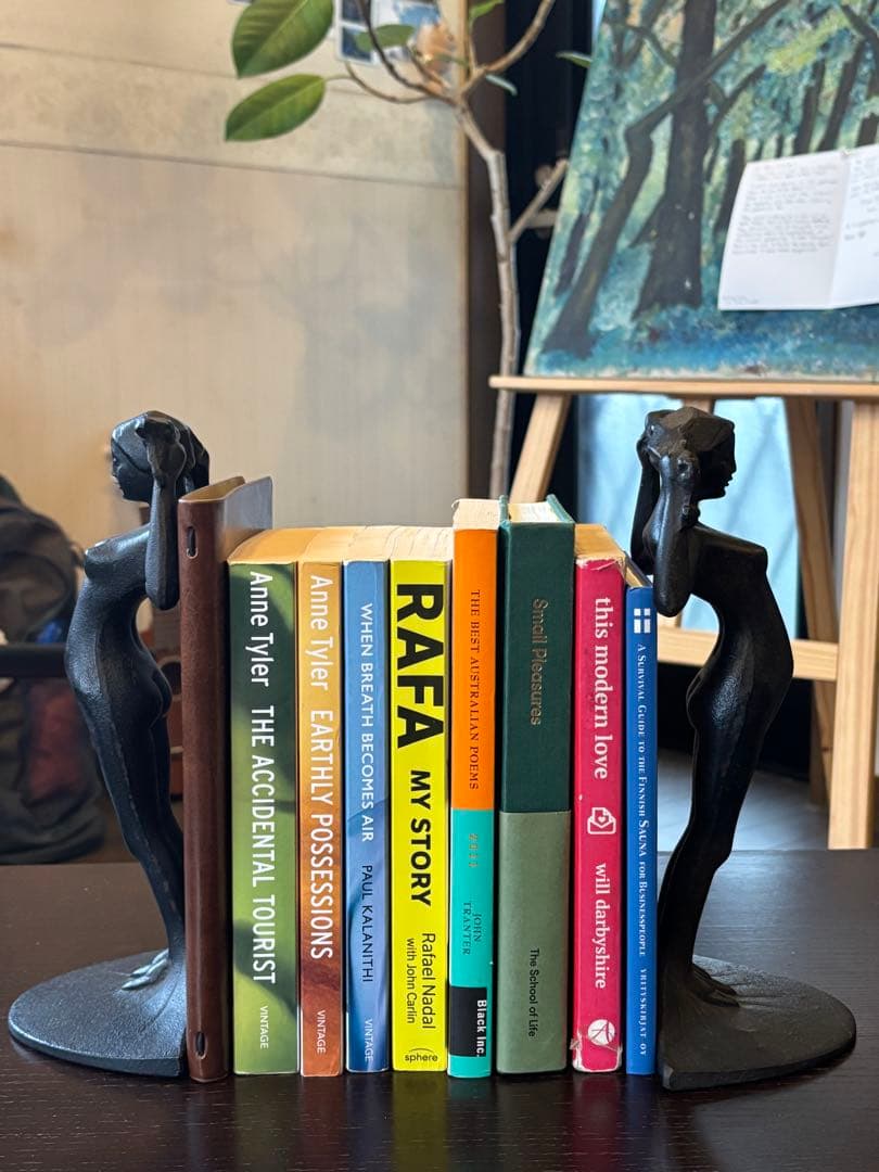 ブックエンド 滝錬太郎 \"姉妹像 マチ\" 南部鉄器 アイアン 鋳物