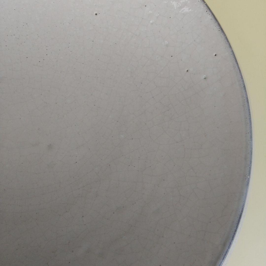 萩焼　新庄貞嗣　萩白釉台皿　長期保管品　個展カタログ付き