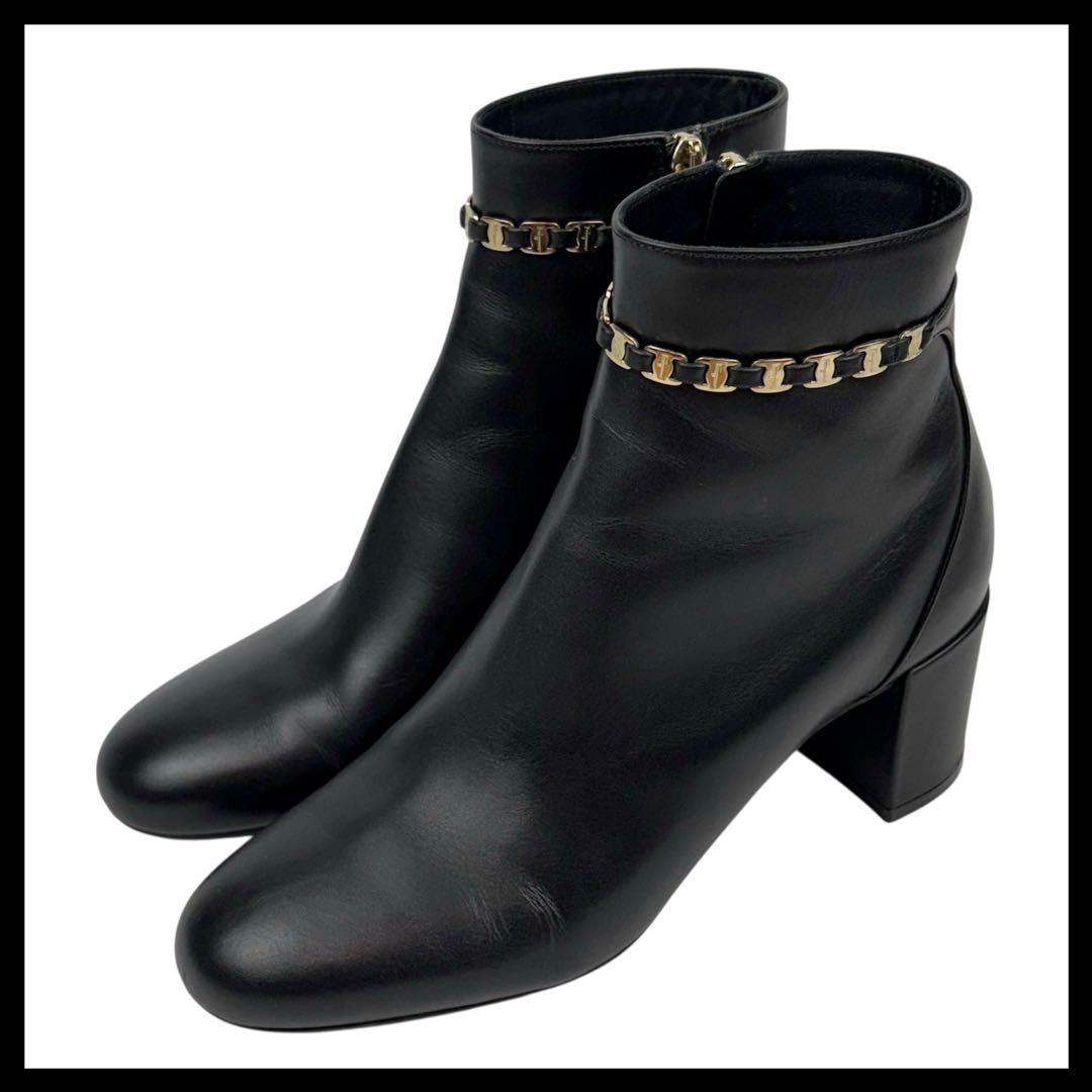 【極美品】サルヴァトーレフェラガモ　6 | 23.5cm　ブーツ　チェーン　黒