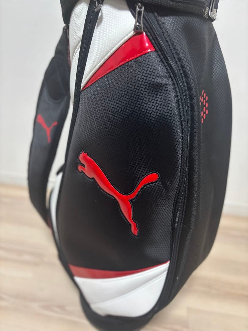 PUMA/プーマ ゴルフ キャディバッグ９型【黒/赤/白】