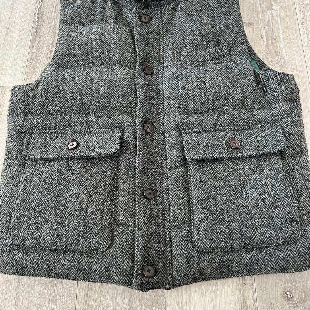 KENT HARRIS TWEED ダウンベスト 3L グレー チンストラップ