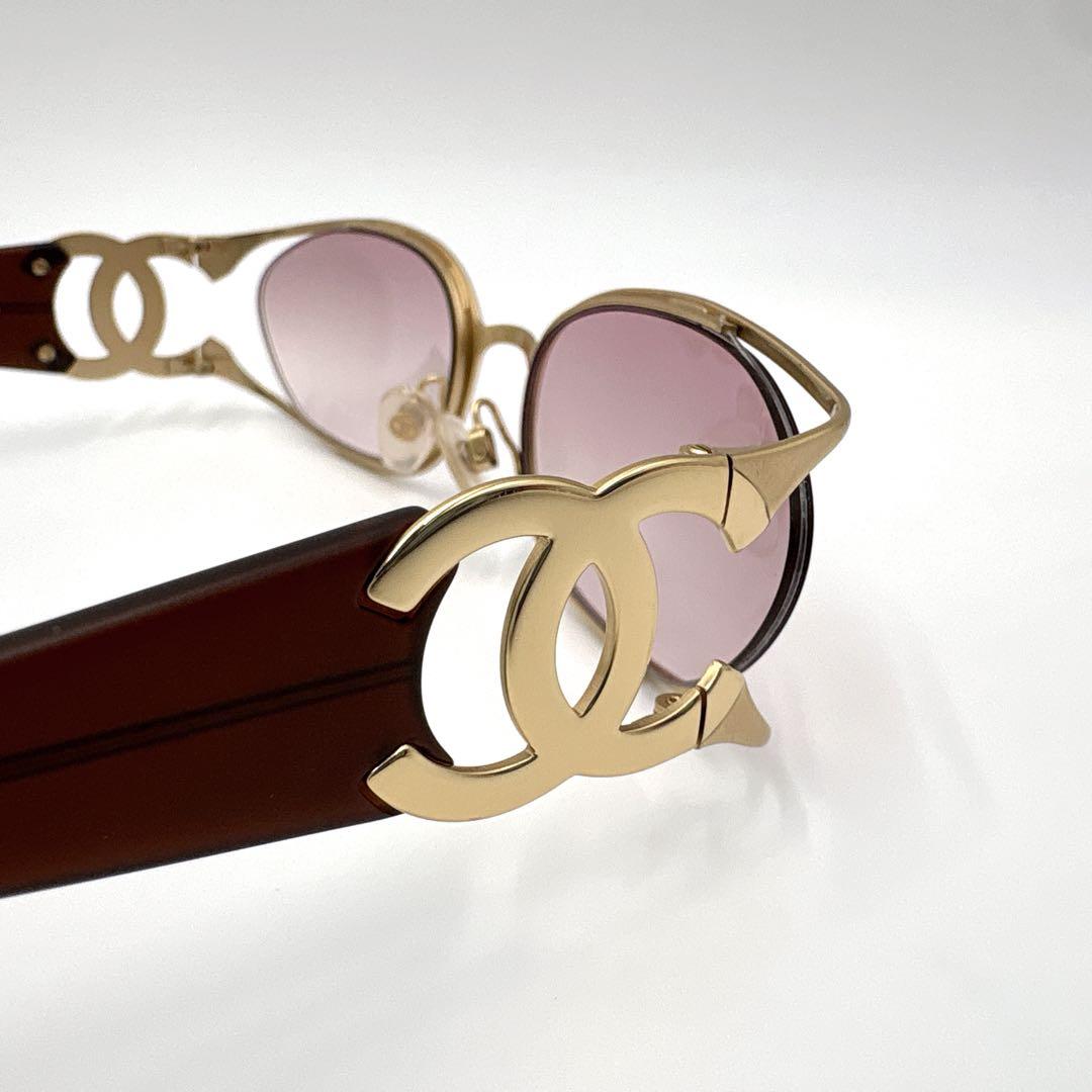 希少 美品 CHANEL シャネル サングラス ココマーク ゴールド 4023