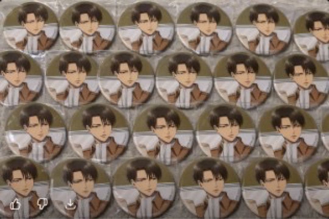 進撃の巨人 アニメイトカフェ アニカフェ 缶バッジ リヴァイ 24個