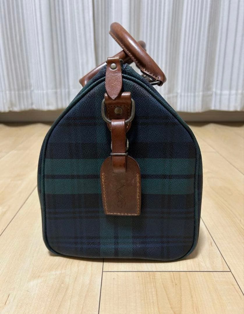 ミニボストンバッグ グリーン系 チェック