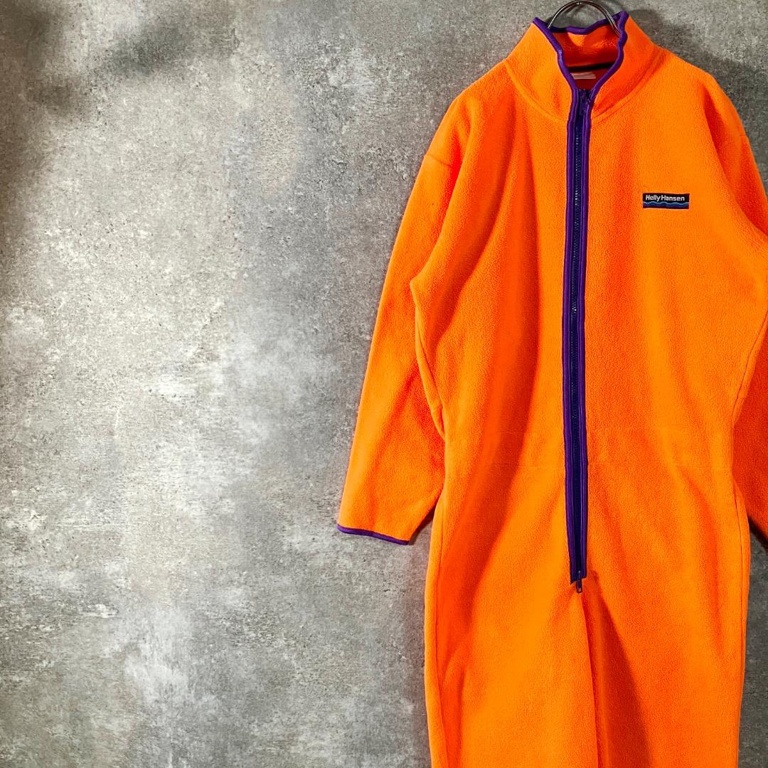 希少　90s Helly Hansen　ジャンプスーツ　つなぎ　オレンジ　ロゴ