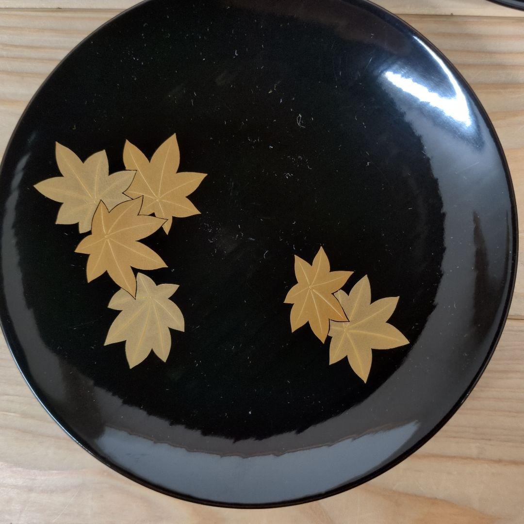 輪島塗　流水桜扇面見返り紅葉煮物椀　５客