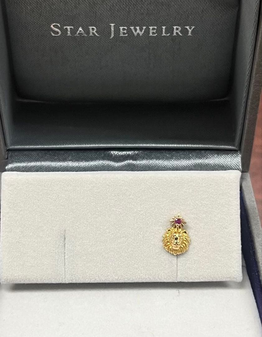 STAR JEWELRY ライオンモチーフ ピアス(片耳用) k18 Leo