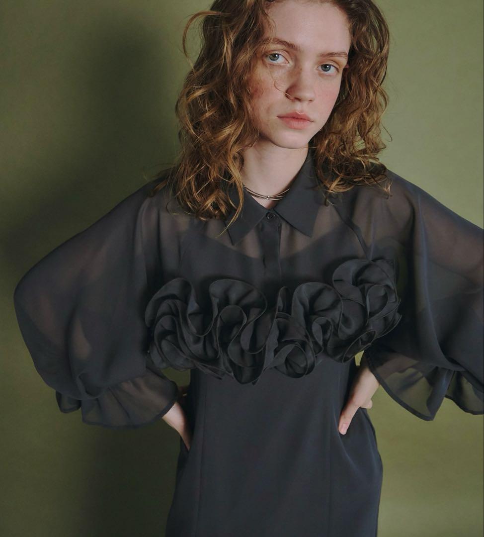 スーツ・フォーマル・ドレス Frill shirt layered dress M et.UNiVER