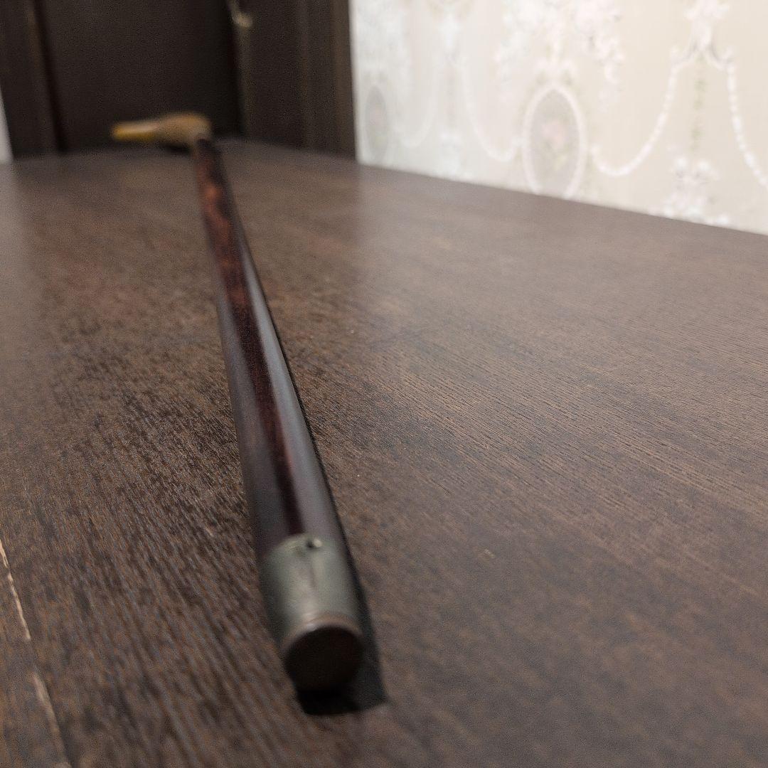 英国製 ヴィンテージ 鴨頭デザイン 木製 杖 金属