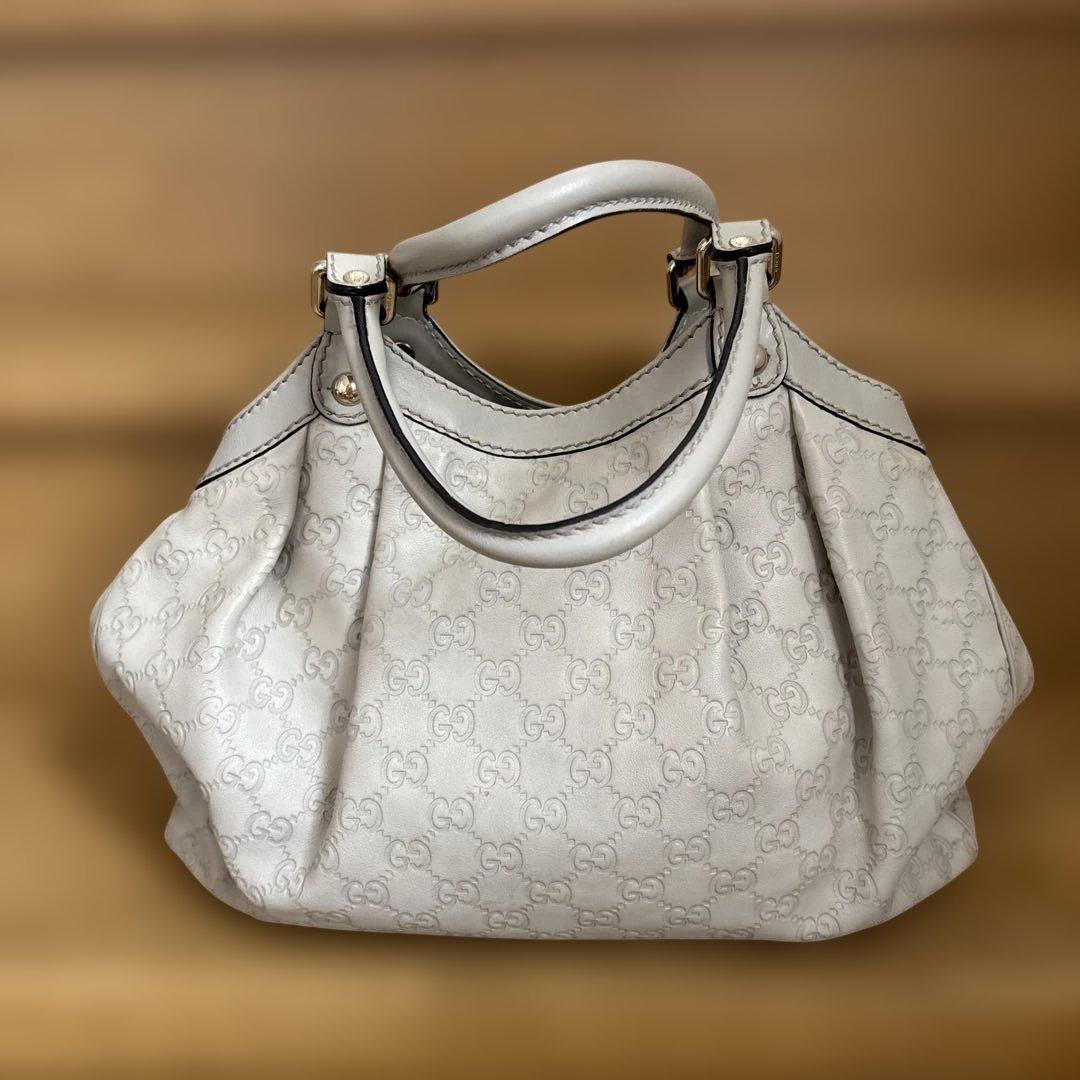 Gucci GGパターン ハンドバッグ グレー