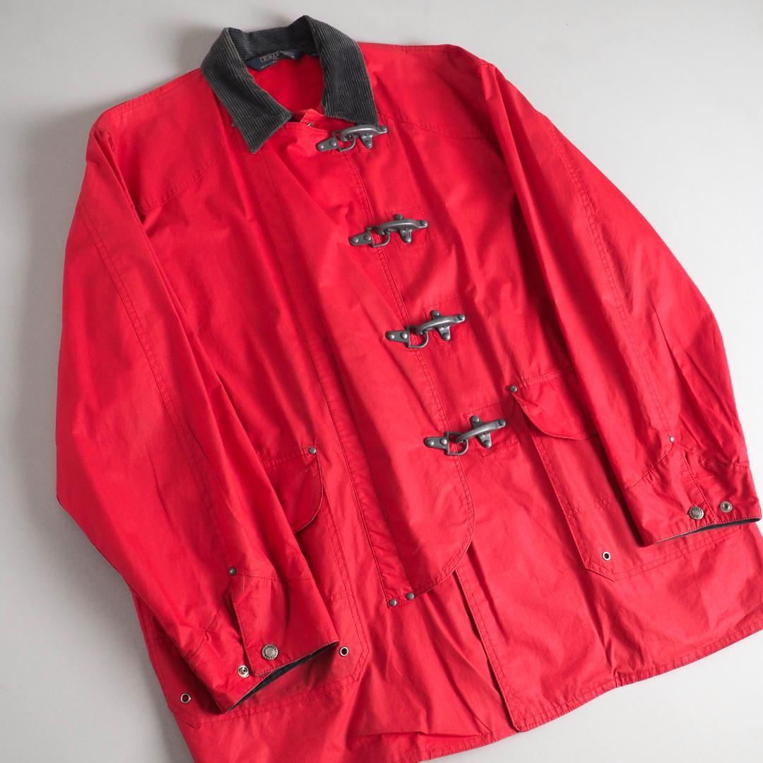 ラルフローレン　USA製　ファイアーマンジャケット　襟コーデュロイ　赤色　古着