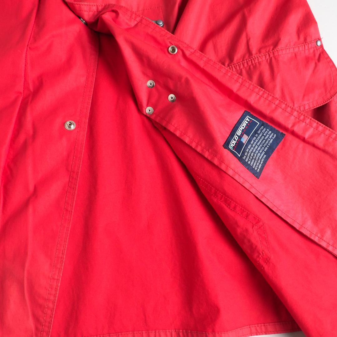 ラルフローレン　USA製　ファイアーマンジャケット　襟コーデュロイ　赤色　古着