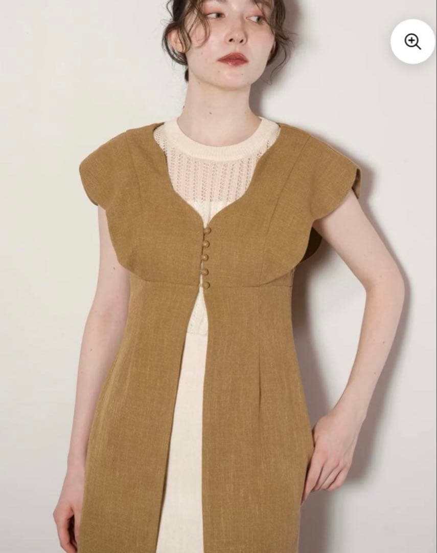 トップス euw nuance collar gilet / brown.