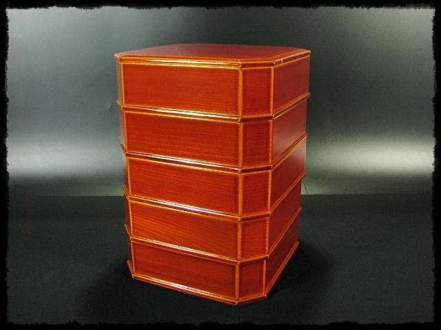 春慶 縁高 成田流 飛騨春慶 塗師 谷 正利 縁高重 茶道具 菓子器 f201