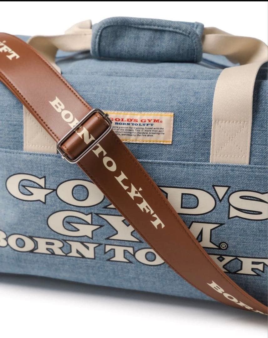 【完売品】LÝFT × GOLD'S GYM コラボ ボストンバッグ（デニム）