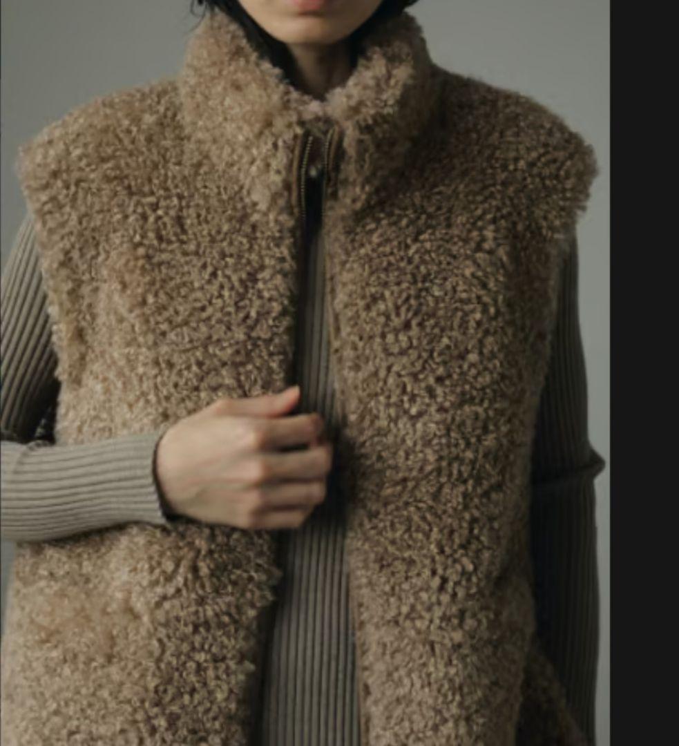 anuke/アンヌーク Eco Fur Vest モカ 38