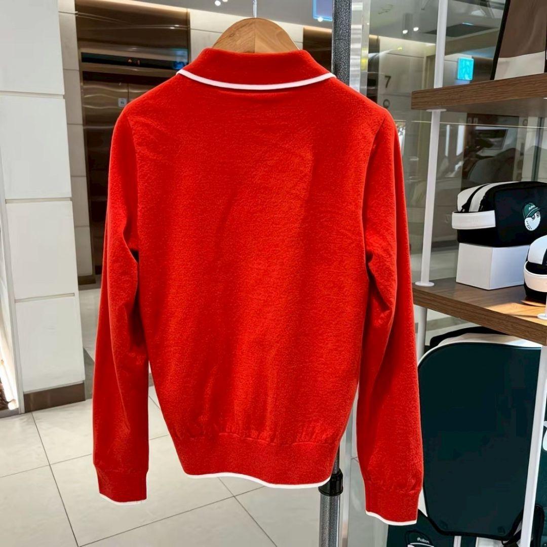 新品　マルボン　Malbon golf ゴルフ　裏地付トップス　レッド　Ｌ