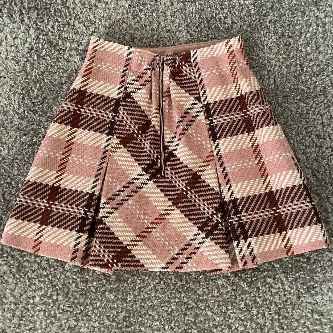 スナイデルSNIDELロービングチェックミニスカート★ピンク