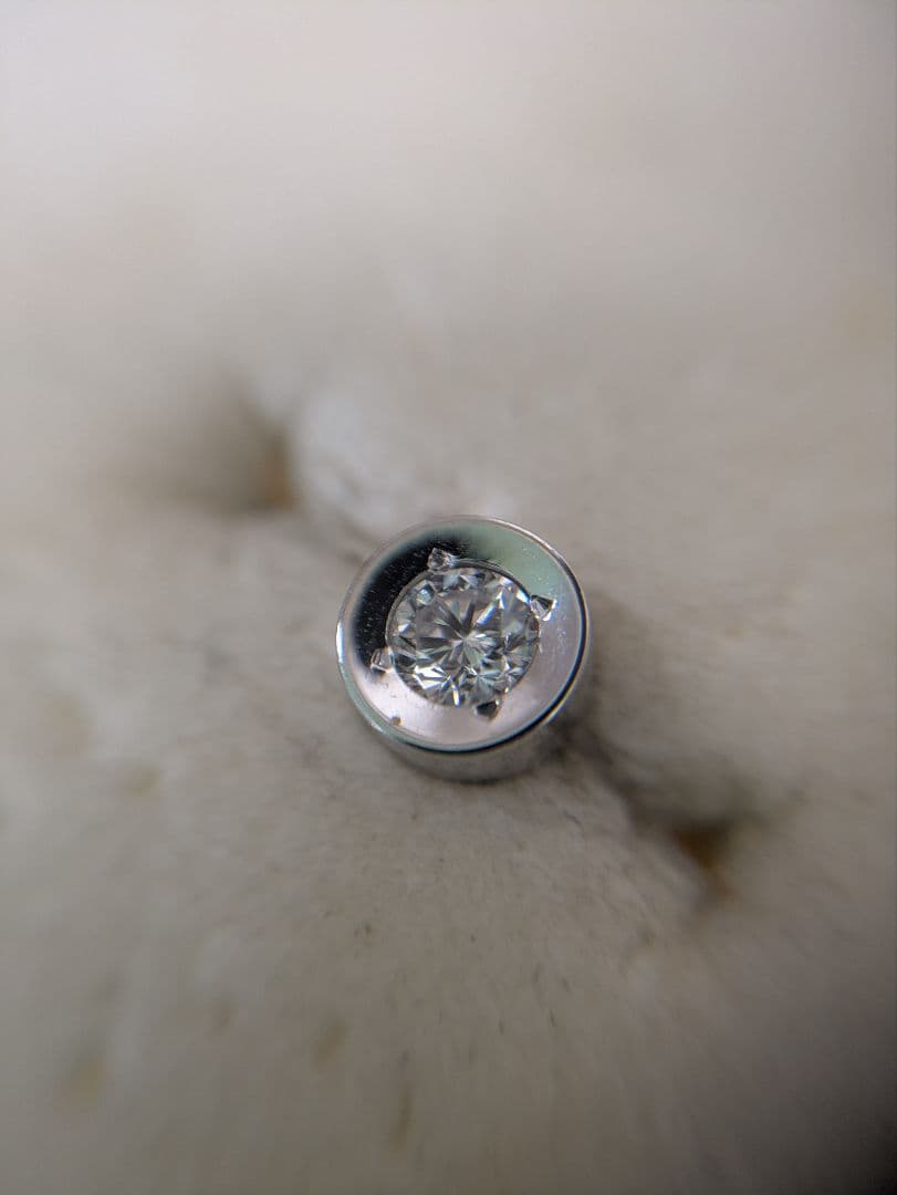 カフスピン プラチナ Pt刻印 ダイヤ 0.24ct ダイヤモンド