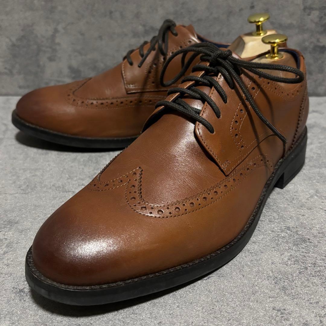 極美品　コールハーン　ドレスシューズ　ウイングチップ　ブラウン　本革　2189