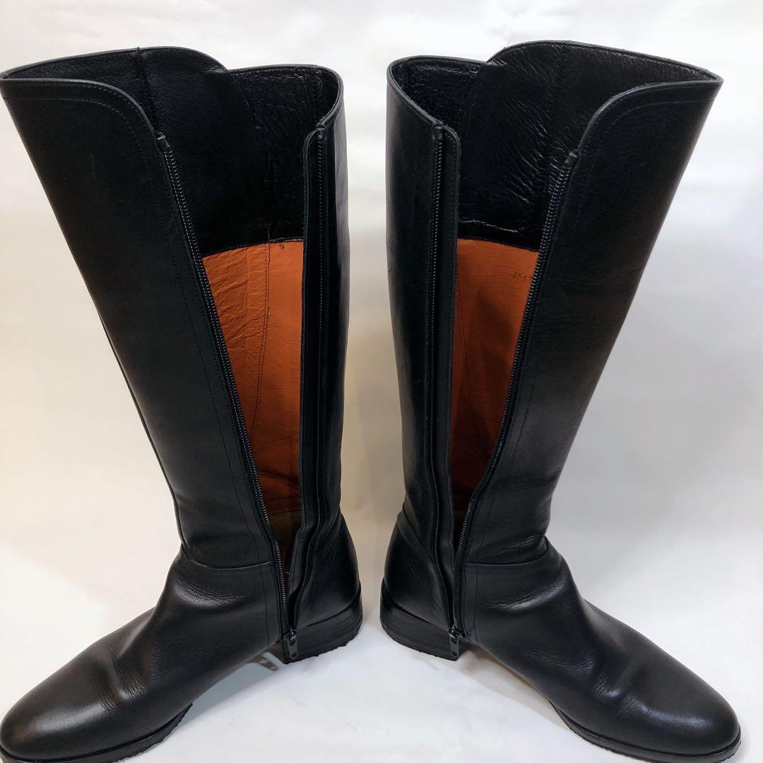 美品　Odette e Odile ロングブーツ ブラック　レザー サイドジップ