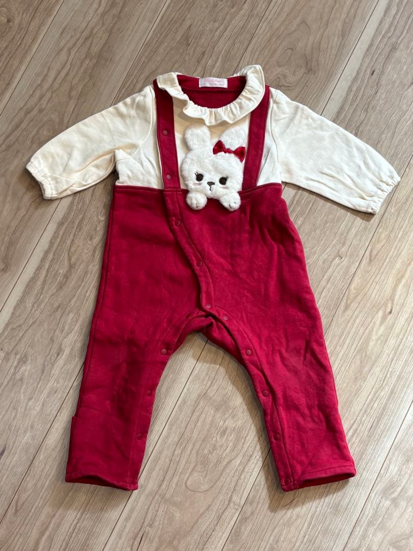 Stanley Temple 赤白ウサギロンパース 80