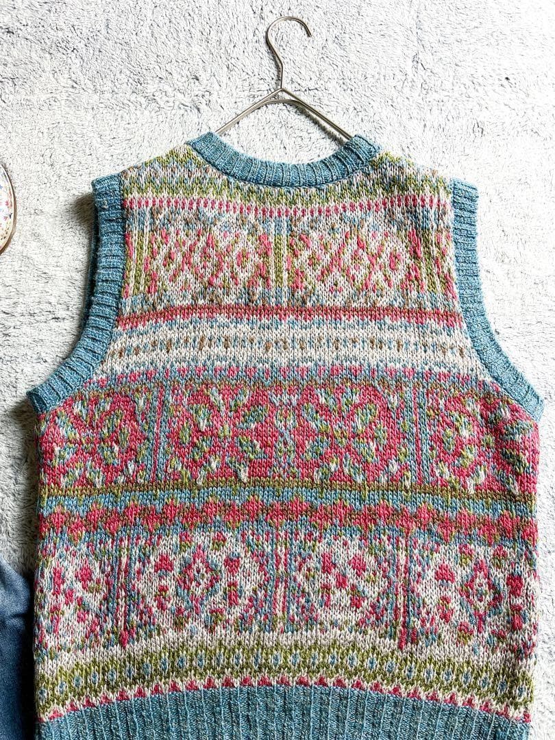 【45R】45rpm アルパカ混 フェアアイル柄ノアランドジャガードベスト 4