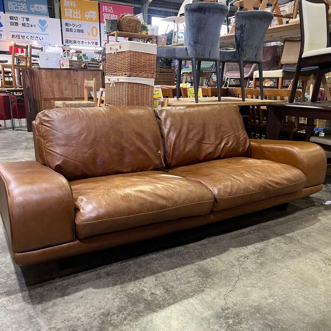 アクタス five by five 3350ソファ 総革 2人掛けワイドソファ
