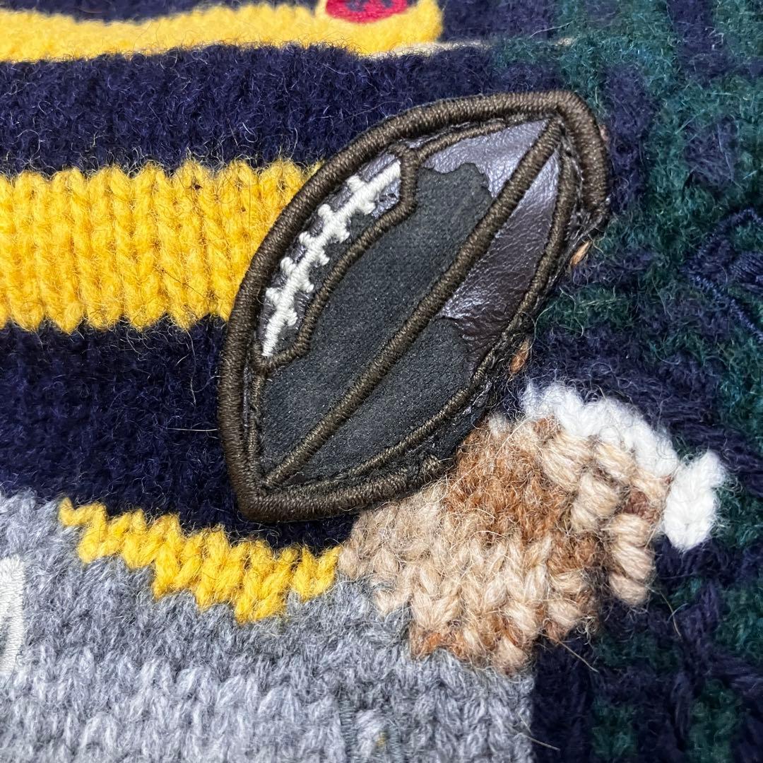 ポロ ラルフローレン ベア レタード セーター 50周年 グレー リンガー