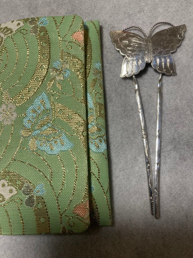 インディアンジュエリー　シルバーバタフライ蝶々かんざしスティック