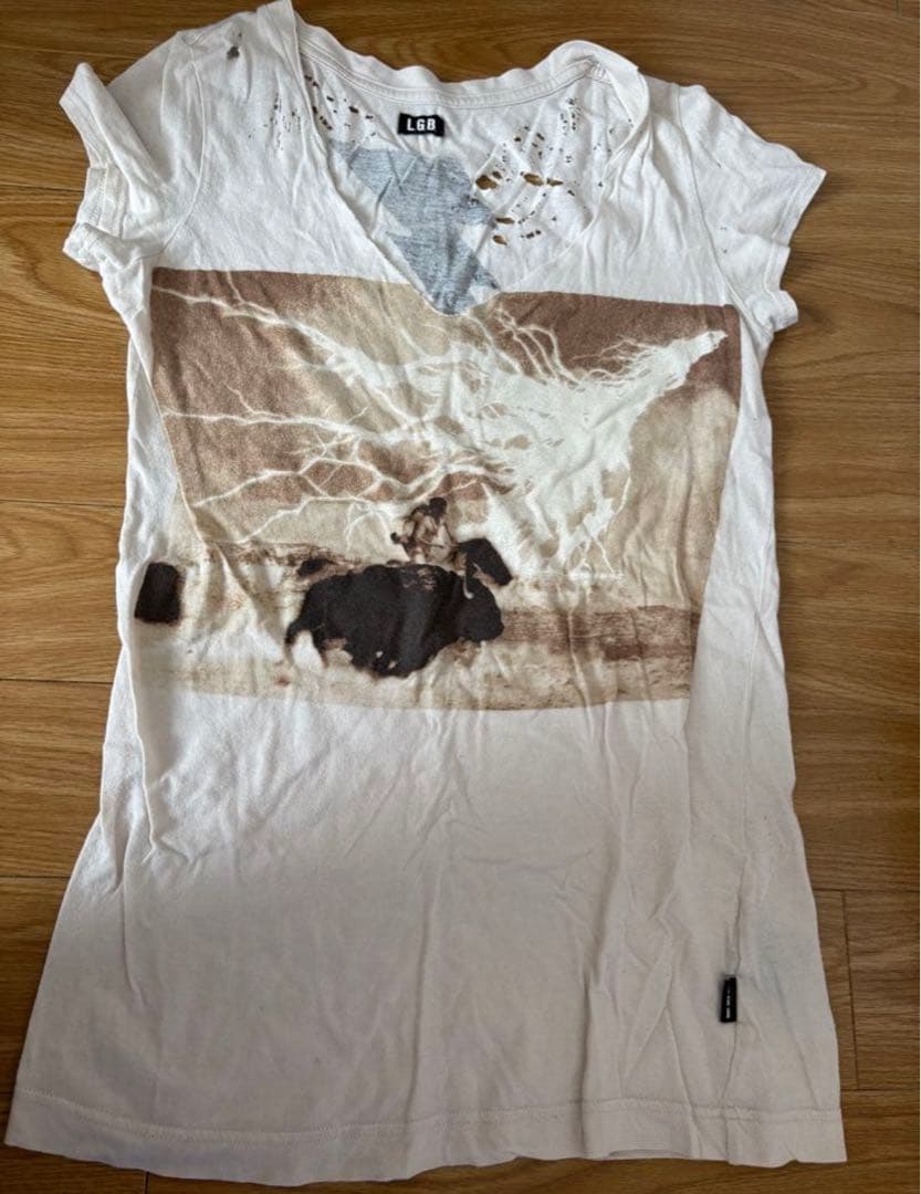 LGB 雷グラフィック VネックTシャツ　ルグランブルー　NO.GOD