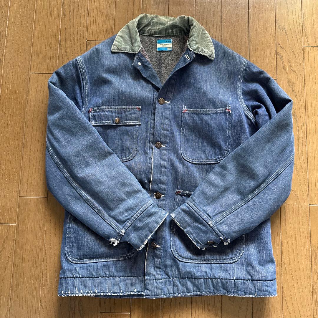 ガ*い様 希少　60s70s Sears デニムカバーオール ブランケット　コー