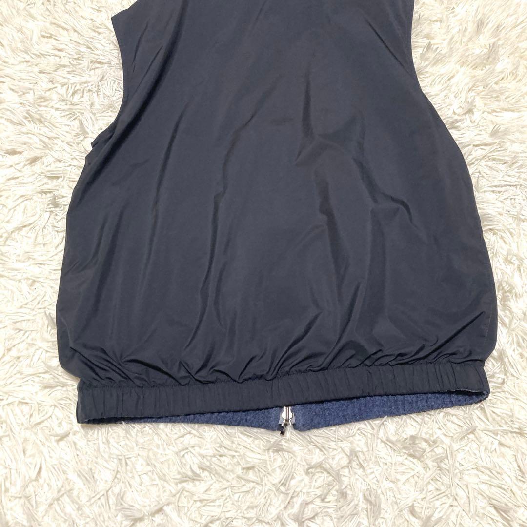 極美品✨【最高傑作 ロロピアーナ】リバーシブルベスト　S 黒　紺　シルク　刻印
