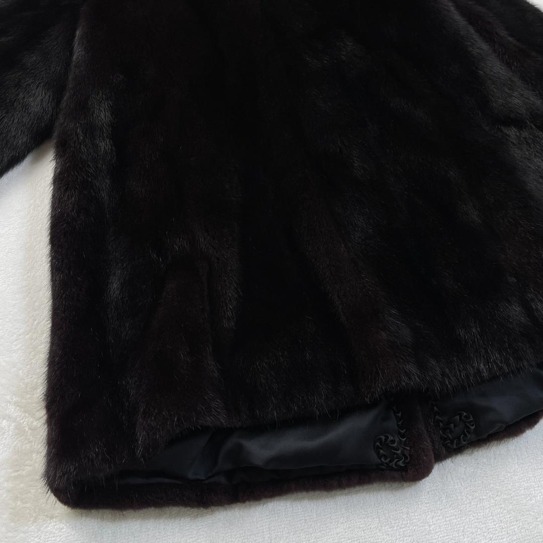 SAGA MINK　Superb Quality　毛皮コート　ダークブラウン
