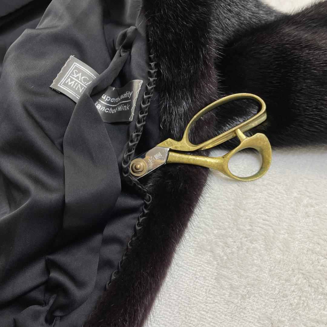 SAGA MINK　Superb Quality　毛皮コート　ダークブラウン