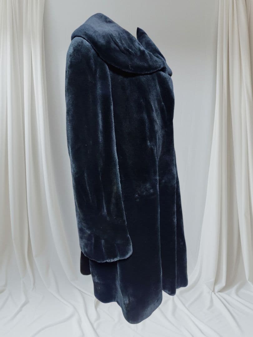美品！サガ ロイヤル 高級 Aライン シェアードミンク コート ブラック L