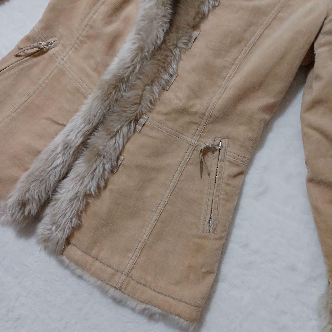 BURBERRY BLUE LABEL♪コーデュロイコート　ファー　キルティング