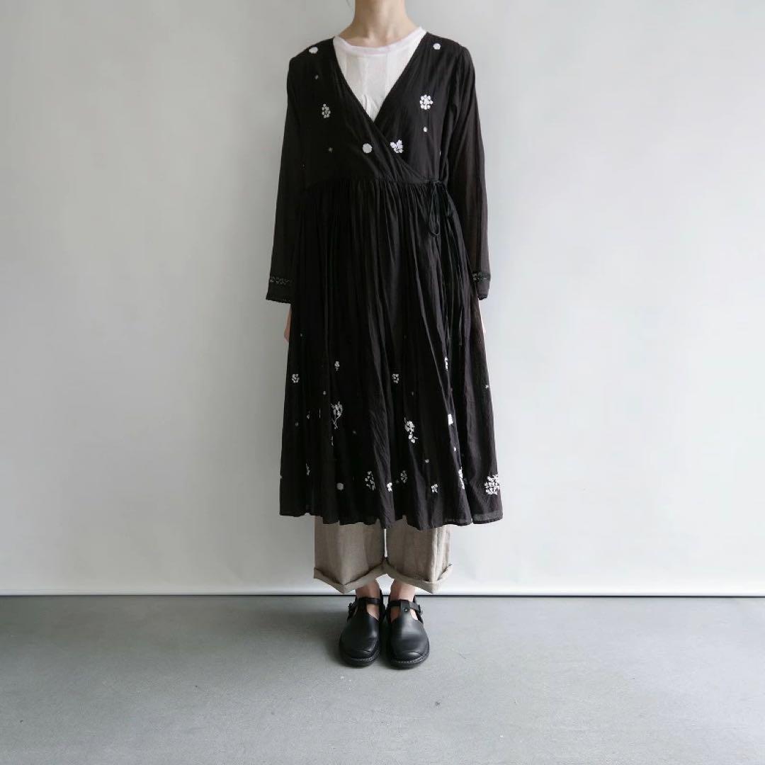 AODRESS エンブロイダリー 刺繍 カシュクール ワンピース アオドレス