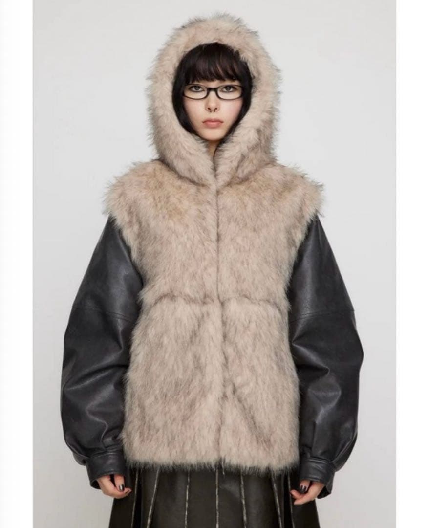 LAGUA GEM ラグアジェム　2WAY FAUX ファーブルゾン　アイボリー