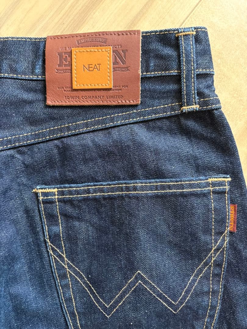 美品EDWIN NEATコラボデニムパンツ サイズL Bshop別注 インディゴ