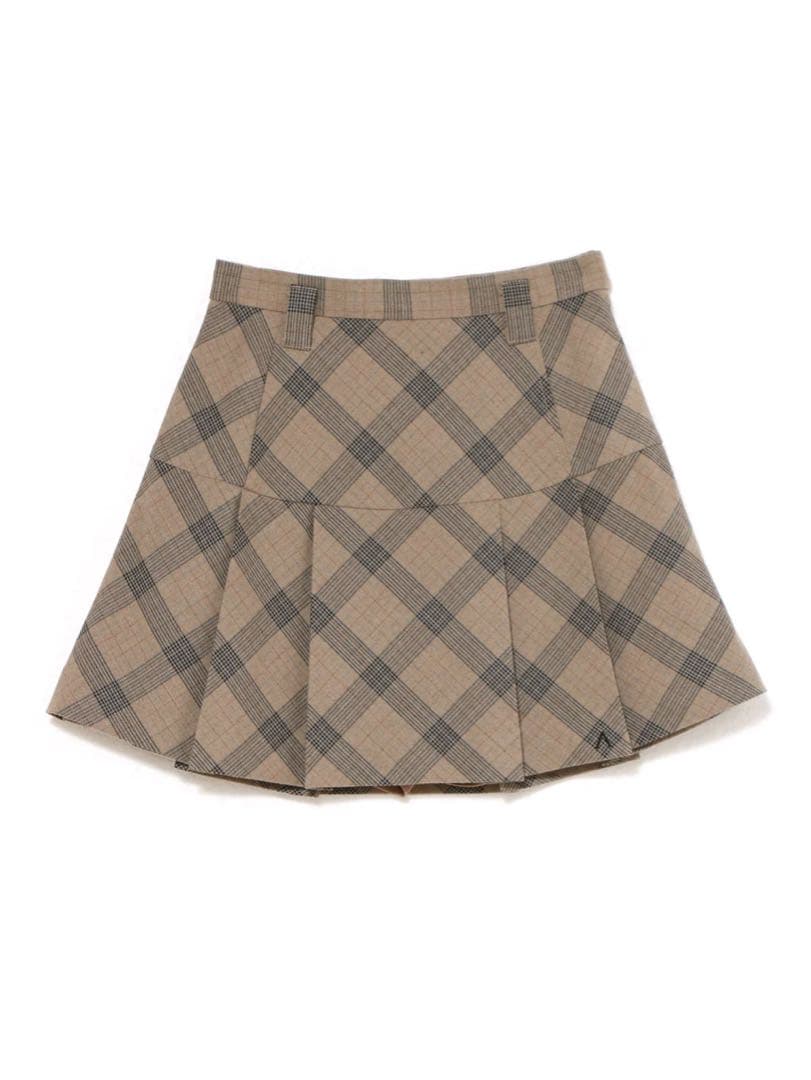 Coco check mini pleats skirt beige Mサイズ