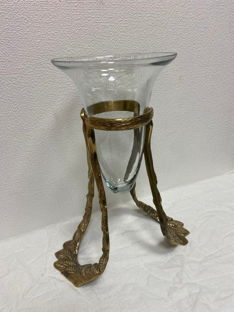 豪華/エレガント/真鍮/ブラス/ガラス/花瓶/フラワーベース